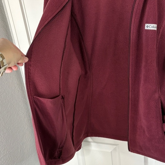 Columbia Women's L Deep Mauve/Rich Wine Fleece Jacket - Picture 5 of 6